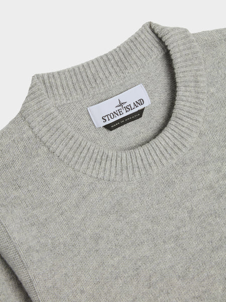 Lambswool Crewneck Knit, Melange Grey