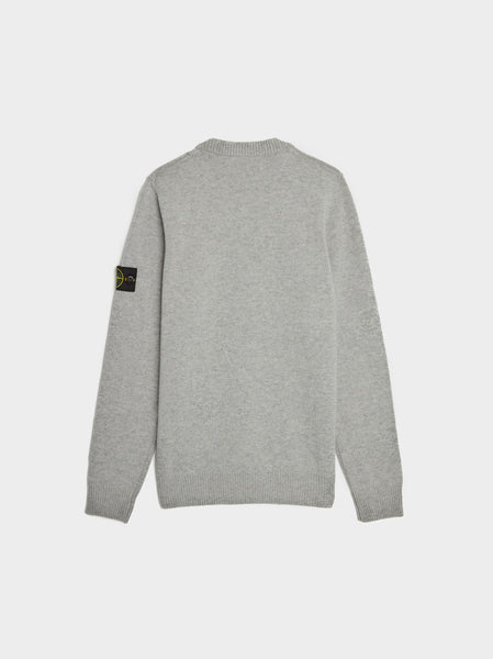 Lambswool Crewneck Knit, Melange Grey