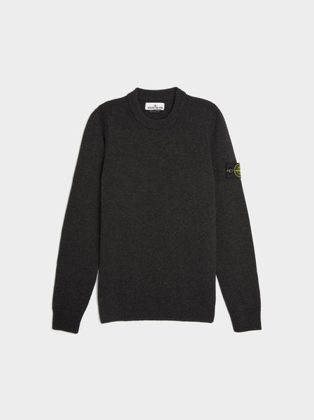 Lambswool Crewneck Knit, Melange Charcoal