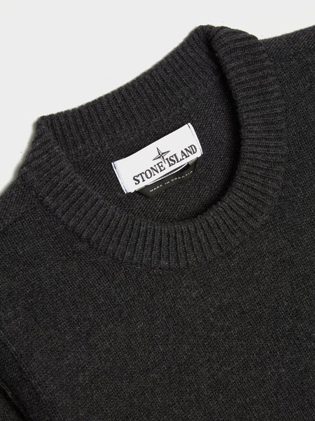 Lambswool Crewneck Knit, Melange Charcoal