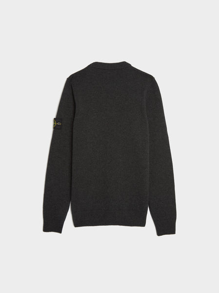 Lambswool Crewneck Knit, Melange Charcoal