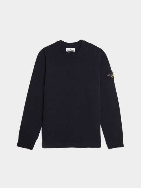 Lambswool Crewneck Knit Loose Fit, Navy Blue