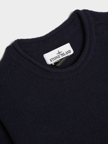 Lambswool Crewneck Knit Loose Fit, Navy Blue