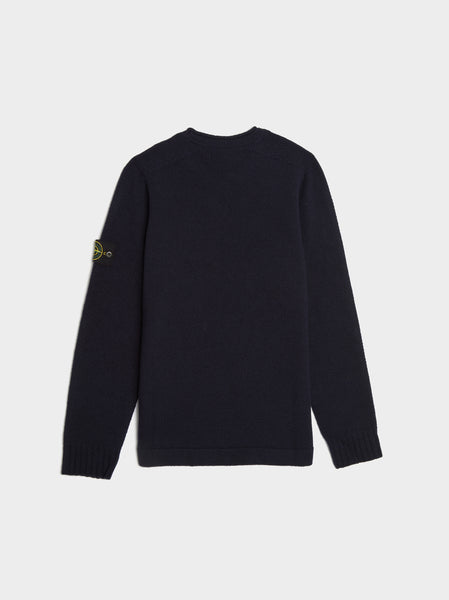 Lambswool Crewneck Knit Loose Fit, Navy Blue