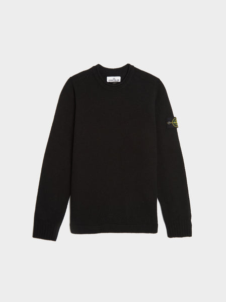 Lambswool Crewneck Knit Loose Fit, Black