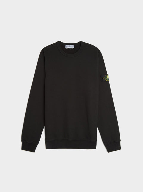 Brushed Cotton Fleece Sweatshirt, Black