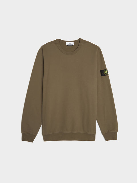 Brushed Cotton Fleece Sweatshirt, Walnut