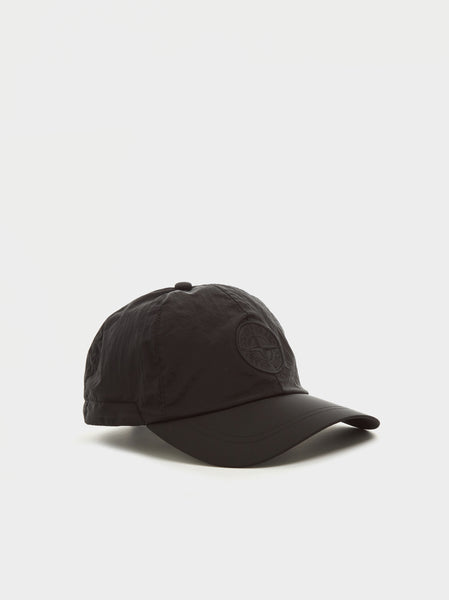 Nylon Metal Logo Cap, Black