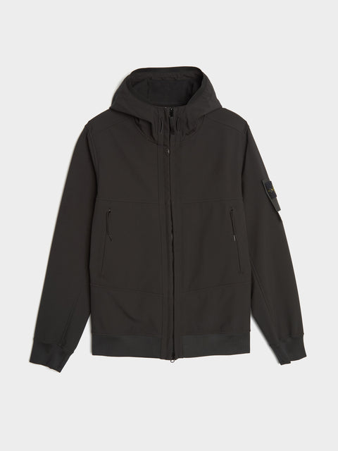 Recycled 3-Ply Light Hooded Jacket, Black