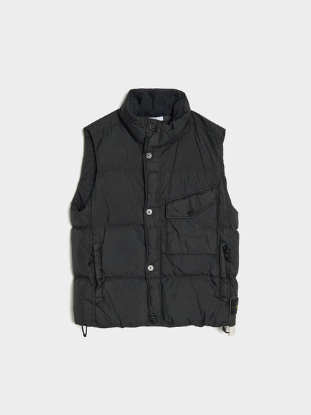 Recycled Light Nylon Down Vest, Black