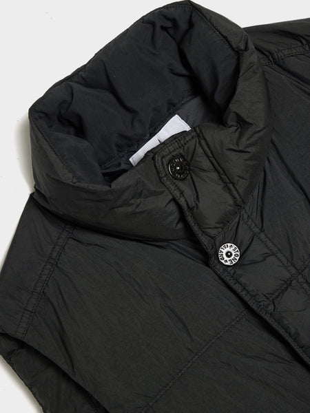 Recycled Light Nylon Down Vest, Black