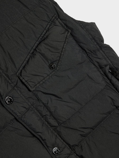 Recycled Light Nylon Down Vest, Black