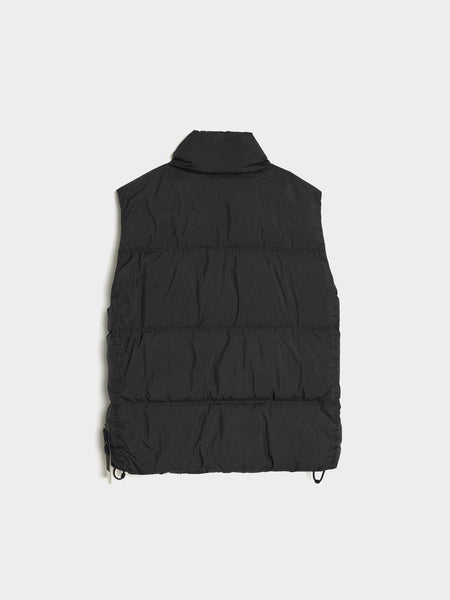 Recycled Light Nylon Down Vest, Black
