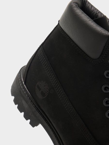 6" Lace Up Waterproof Boot, Premium Black