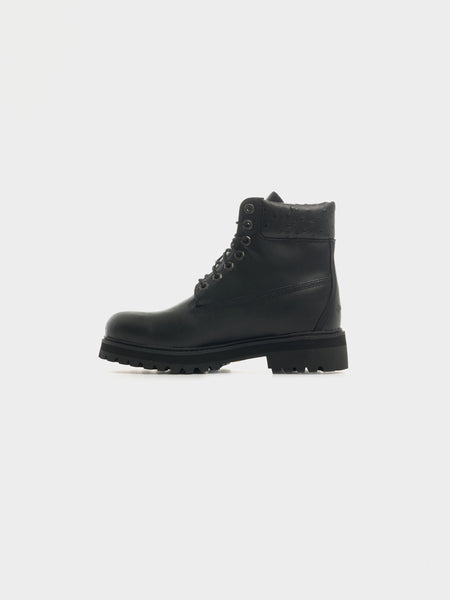 6" Stack Boot, Black LTHR