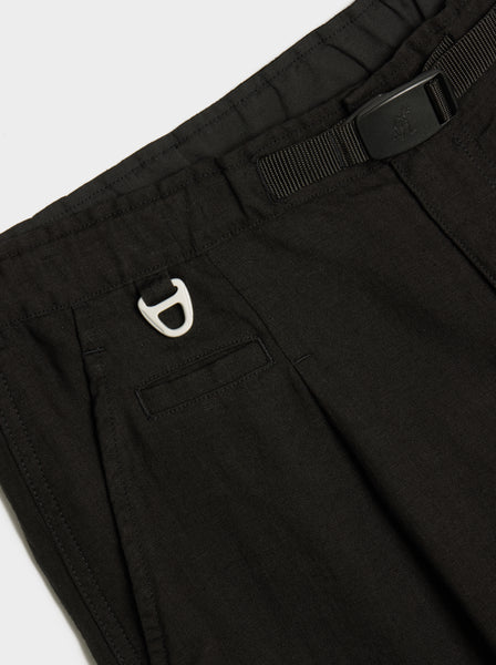 Belted Linen Short, Black
