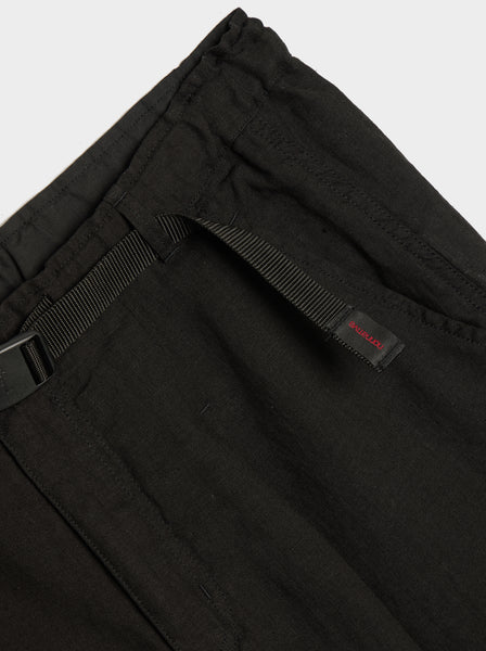 Belted Linen Short, Black