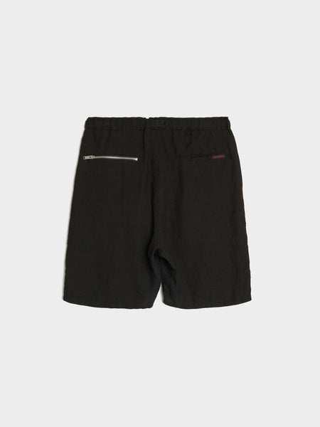 Belted Linen Short, Black