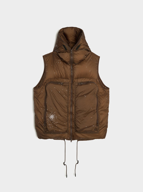 Hooded Puffer Vest, Brown