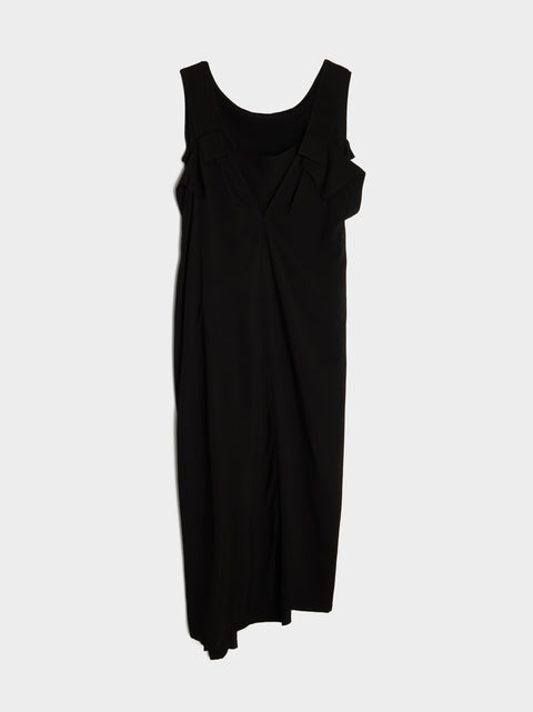 U-Front Tuck Dress, Black