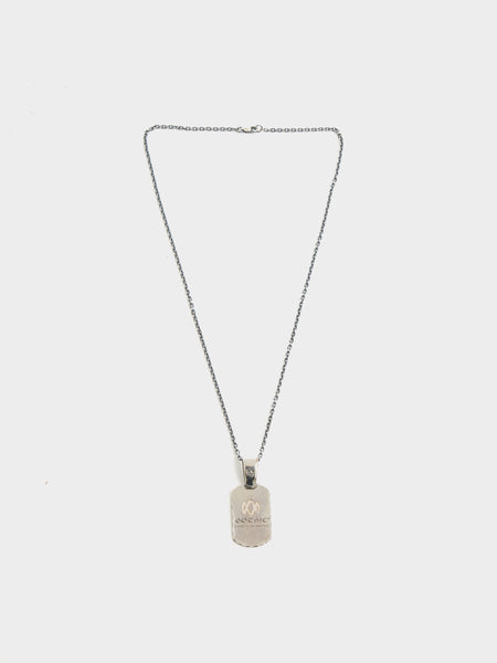D Tag Pendant, Silver
