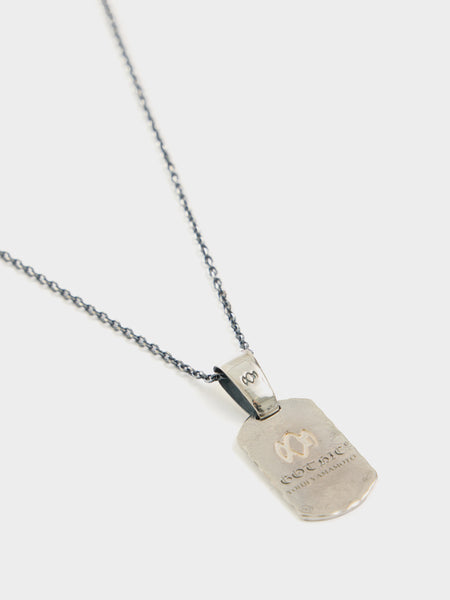 D Tag Pendant, Silver