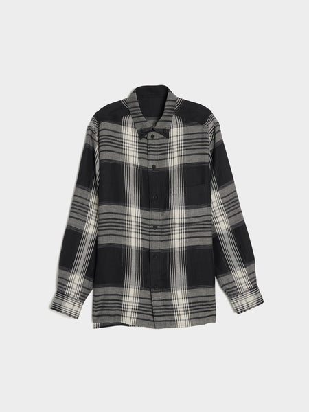 Plaid Button Down, Black