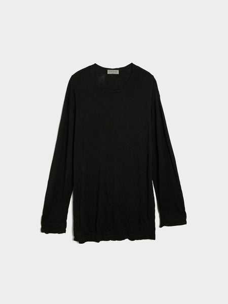 Round Neck Long SLV T, Black