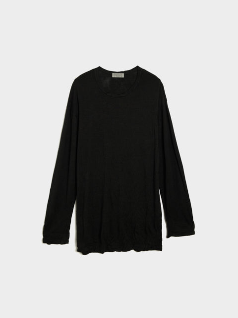 Round Neck Long SLV T, Black