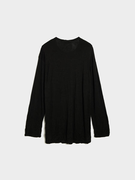 Round Neck Long SLV T, Black