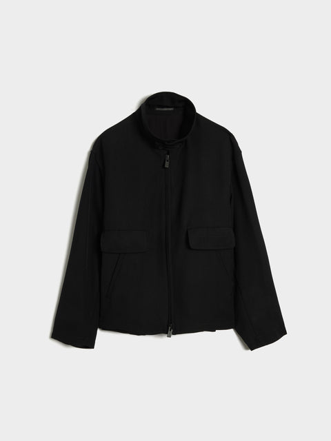 Collar Tab F Blouson, Black