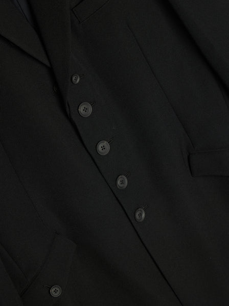 Army Gabardine # button Lapel Attachable JKT, Black