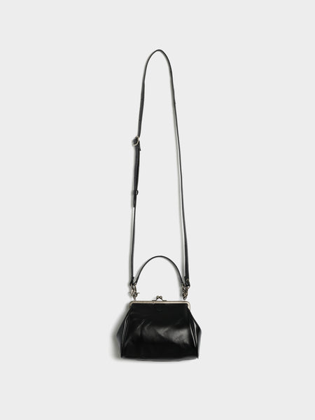 Shoulder Bag W/ Metal Clasp, Black