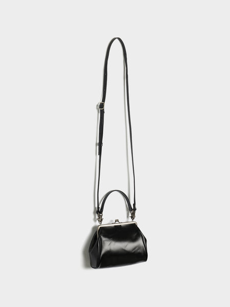 Shoulder Bag W/ Metal Clasp, Black