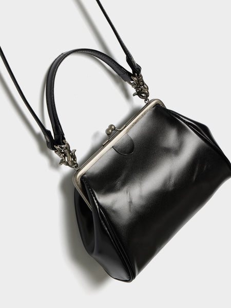 Shoulder Bag W/ Metal Clasp, Black