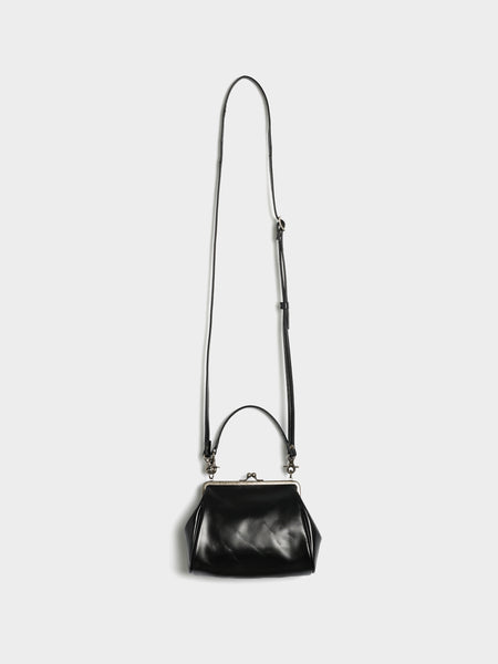 Shoulder Bag W/ Metal Clasp, Black