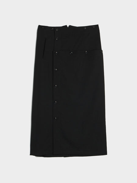 KO-Button Skirt, Black