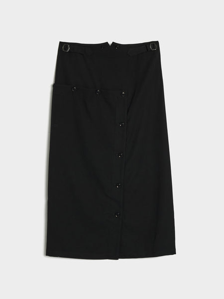 KO-Button Skirt, Black