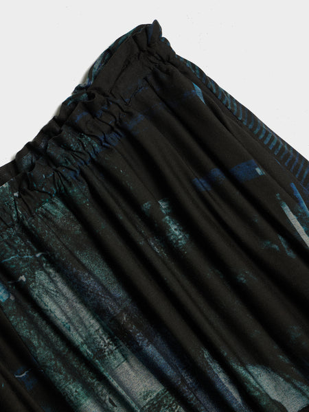 KA- Shirring Skirt, Blue