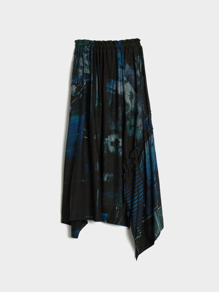 KA- Shirring Skirt, Blue