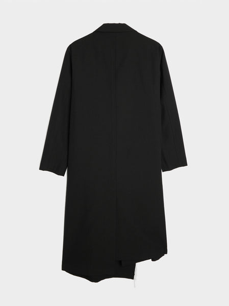 O-Left Front Cut Coat, Black