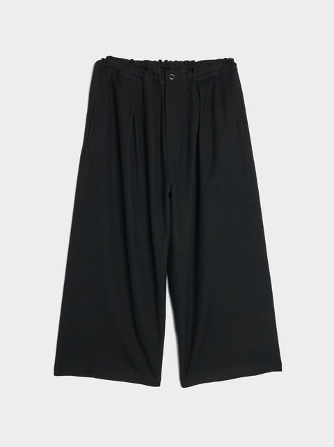 O-Front Tuck Wide Pant, Black