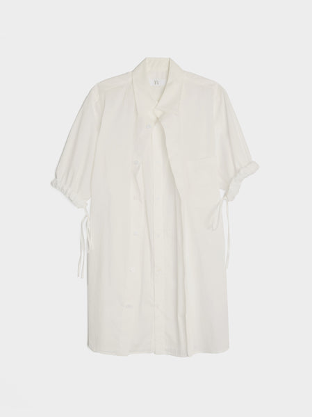 KO-Front Tucked Blouse, White