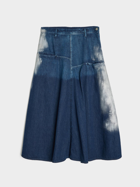 O-F Panel Pocket Skirt, Indigo