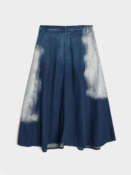 O-F Panel Pocket Skirt, Indigo