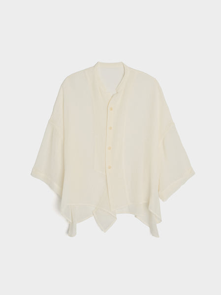 N-Half Sleeve Box Shirt II, White