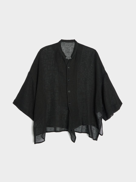 N-Half Sleeve Box Shirt, Black