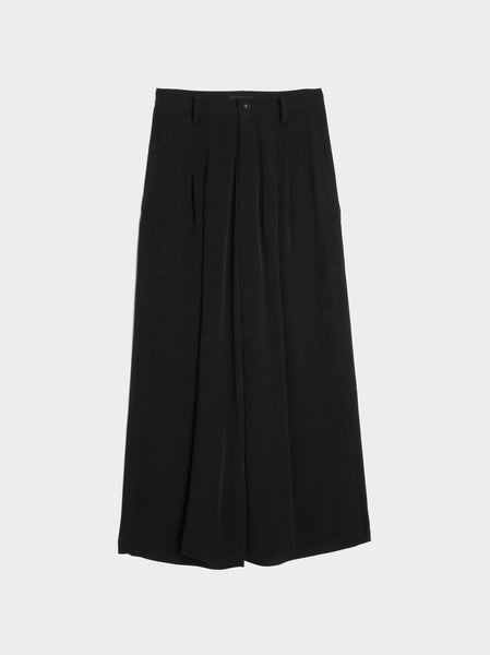 U-Doube Tucked Wide Pant, Black