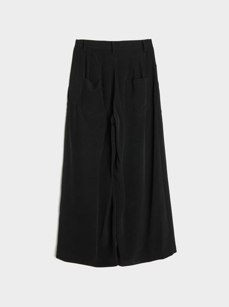 U-Doube Tucked Wide Pant, Black