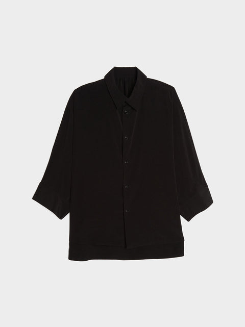N-Short Sleeves Cape Shirt, Black